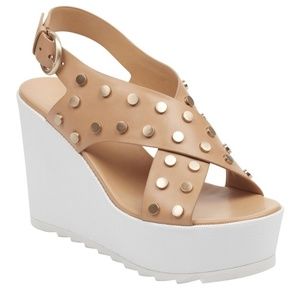 Marc Fisher Kiki Studded Crisscross Wedge Sandal